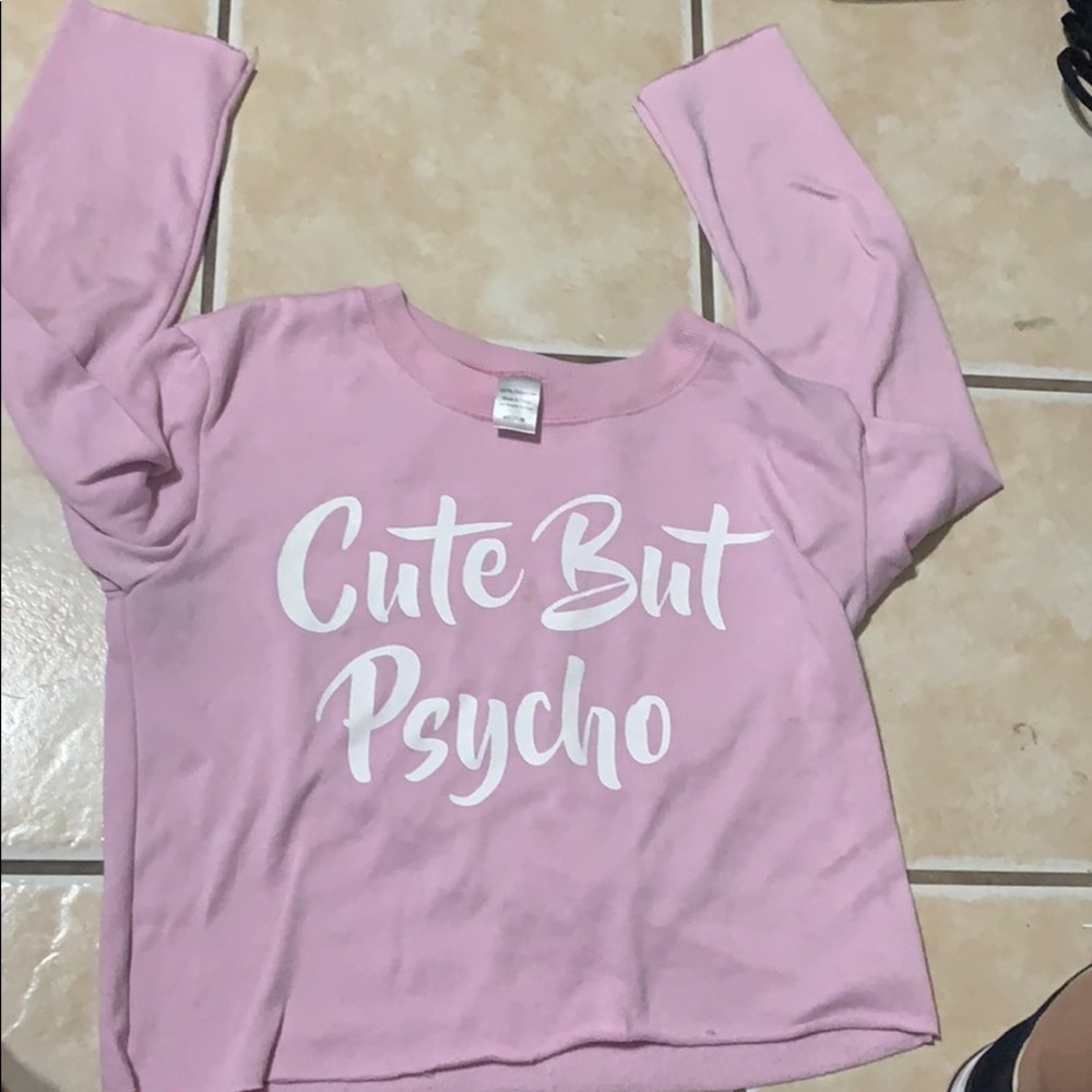 Pink cropped long sleeve size medium